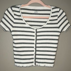 AE Striped Snap-Front Baby Tee